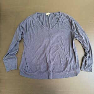 NYDJ Gray 3/4 Sleeve Relaxed Blouse